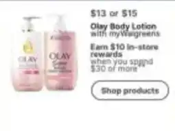 Walgreens Olay Body Lotion with myWalgreens offer