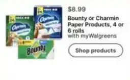 Walgreens Bounty or Charmin Paper Products offer