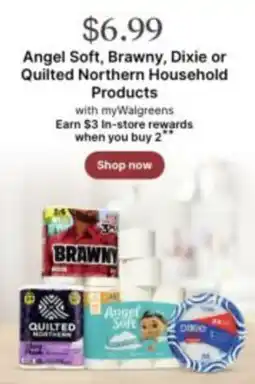 Walgreens Angel Soft, Brawny, Dixie or Quilted Northern Household Products offer