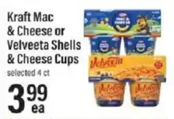 Lowes Foods Kraft Mac & Cheese or Velveeta Shells & Cheese Cups offer
