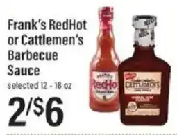 Lowes Foods Frank's RedHot or Cattlemen's Barbecue Sauce offer