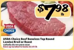 Fresco y Más Usda choice beef boneless top round london broil or roast offer