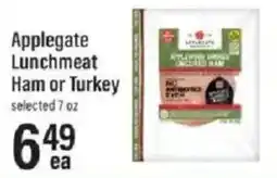 Lowes Foods Applegate lunchmeat ham or turkey offer