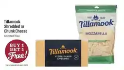 Lowes Foods Tillamook shredded or chunk cheese offer