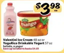 Fresco y Más Valentini Ice Cream or Yoghurico Drinkable Yogurt offer