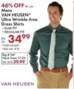 Boscov's Van Heusen Ultra Wrinkle-Free Dress Shirts offer