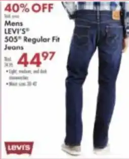 Boscov's Mens Levi's 505 Regular Fit Jeans offer