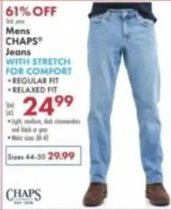 Boscov's Mens Chaps Jeans offer