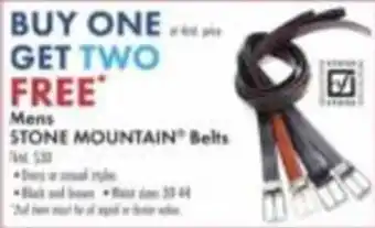 Boscov's Mens Stone Mountain Belts offer
