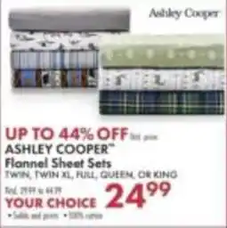 Boscov's Ashley Cooper Flannel Sheet Sets offer