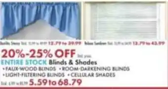 Entire Stock Blinds & Shades