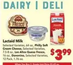 Vallarta Supermarkets Fresco lactaid milk offer