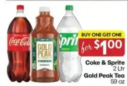 Harp's Market Coke & Sprite Gold Peak Tea offer