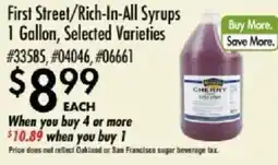 Smart & Final First Street/Rich-In-All Syrups offer