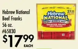 Smart & Final Hebrew national beef franks offer