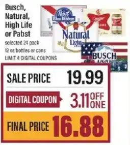Lowes Foods Busch, Natural, High Life or Pabst offer