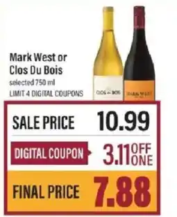 Lowes Foods Mark West or Clos Du Bois offer