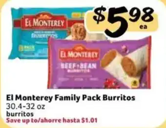 El Monterey family pack burritos