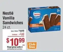 Smart & Final Nestle vanilla sandwiches offer