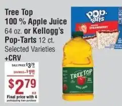Smart & Final Tree Top 100% Apple Juice or Kellogg's Pop-Tarts offer