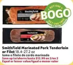 Fresco y Más Smithfield Marinated Pork Tenderloin or Filet offer