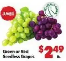 Vallarta Supermarkets Green or Red Seedless Grapes offer
