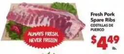 Vallarta Supermarkets Fresh Pork Spare Ribs offer