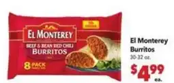 Vallarta Supermarkets El Monterey burritos offer