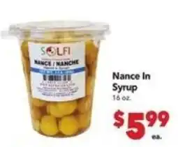 Vallarta Supermarkets Solfi nance in syrup offer