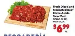 Vallarta Supermarkets Fresh Diced and Marinated Beef Taco Meat offer
