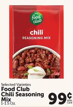 Food City Food Club chili seasoning mix offer