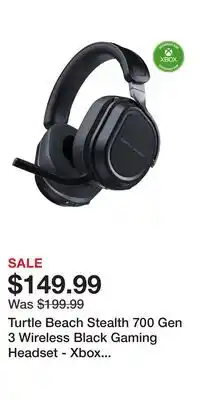 Game Stop Turtle Beach Stealth 700 Gen 3 Wireless Black Gaming Headset - Xbox Series X/S, Xbox One offer