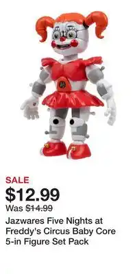 Game Stop Jazwares Five Nights at Freddy's Circus Baby Core 5-in Figure Set Pack offer