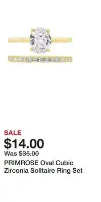 Kohl's PRIMROSE Oval Cubic Zirconia Solitaire Ring Set offer