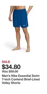 Kohl's Men's Nike Essential Swim 7-inch Contend Brief-Lined Volley Shorts offer