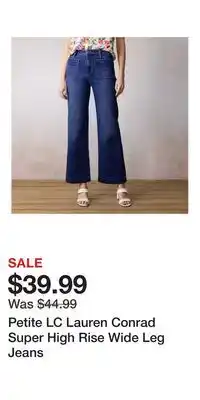 Kohl's Petite LC Lauren Conrad Super High Rise Wide Leg Jeans offer