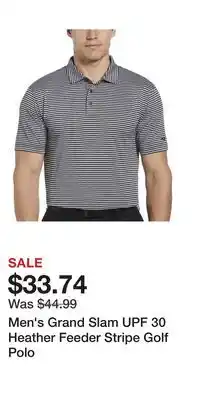 Kohl's Men's Grand Slam UPF 30 Heather Feeder Stripe Golf Polo offer