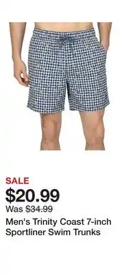 Kohl's Men's Trinity Coast 7-inch Sportliner Swim Trunks offer