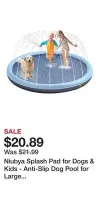 Kohl's Niubya Splash Pad for Dogs & Kids - Anti-Slip Dog Pool for Large Dogs, Dog Water Outdoor Summer Toys offer