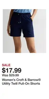 Kohl's Women's Croft & Barrow Utility Twill Pull-On Shorts offer