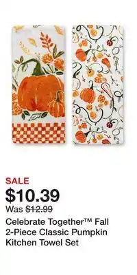 Kohl's Celebrate Together Fall 2-Piece Classic Pumpkin Kitchen Towel Set offer