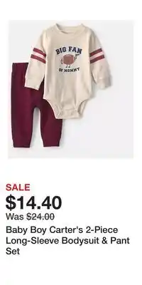 Kohl's Baby Boy Carter's 2-Piece Long-Sleeve Bodysuit & Pant Set offer