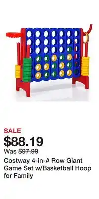 Kohl's Costway 4-in-A Row Giant Game Set w/Basketball Hoop for Family offer