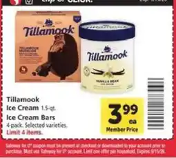 Safeway Tillamook Ice Cream offer