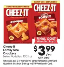 Pick'n Save Cheez-It Family Size Crackers offer
