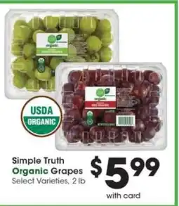 Pick'n Save Simple Truth Organic Grapes offer