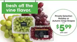 Pick'n Save Private Selection Holiday or Autumn Crisp Grapes offer