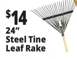 Ocean State Job Lot 24 Steel Tine Leaf Rake with Foam Grip Handle offer