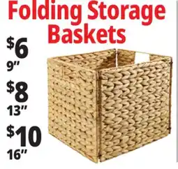 Ocean State Job Lot Small Foldable Wicker Storage Basket 11 x 11 x 13 offer