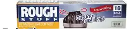 Ocean State Job Lot Rough Stuff 33 Gal Outdoor Trash Bags with Drawstring 10 Count offer